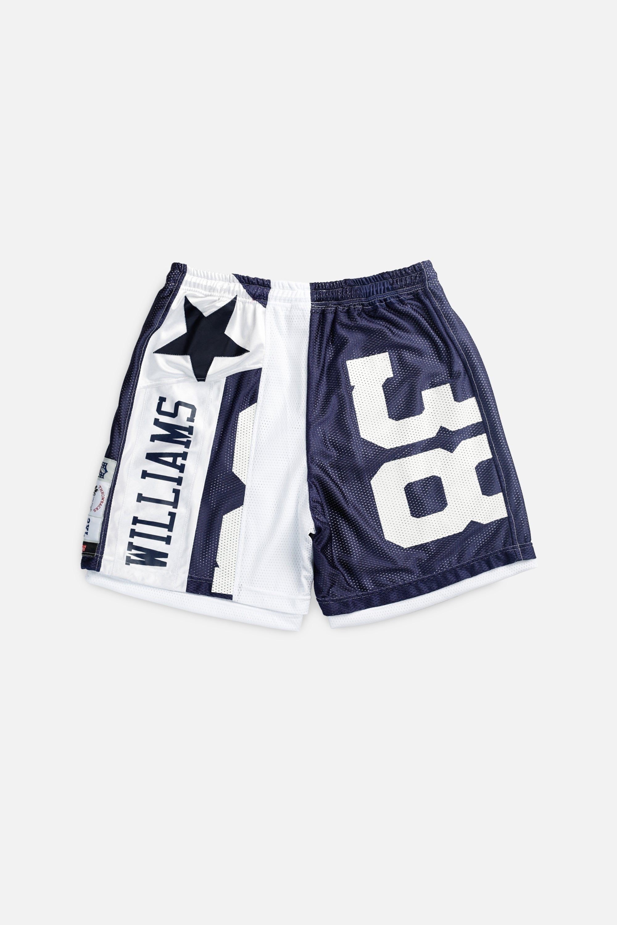 Unisex Rework Dallas Cowboys NFL Jersey Shorts - XL-BOTTOMS-NFL-Women's XL - Men's L-Frankie Collective Rare Vintage Streetwear Reworks