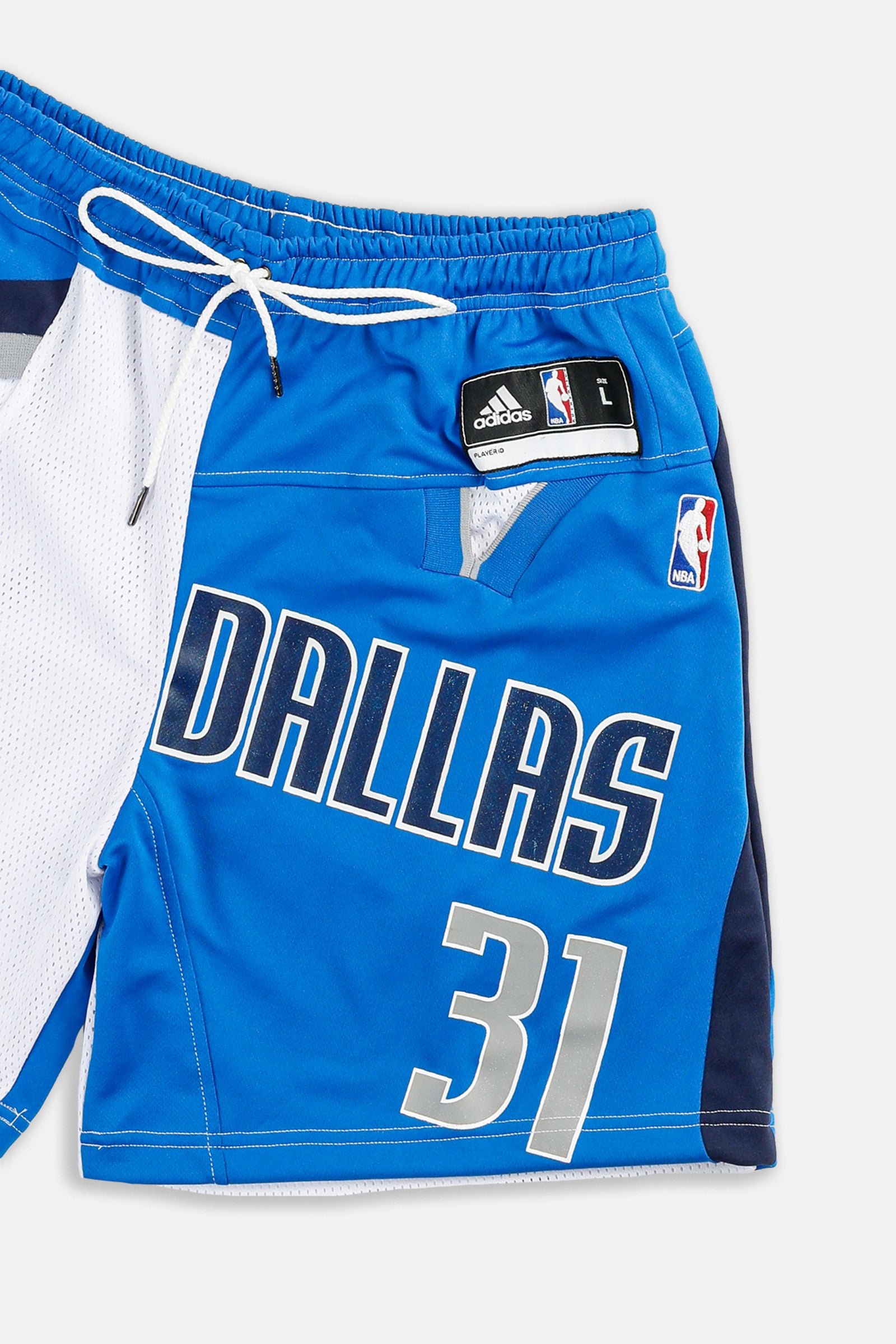 Unisex Rework Dallas Mavericks NBA Jersey Shorts - L-BOTTOMS-NBA-Women's L - Men's M-Frankie Collective Rare Vintage Streetwear Reworks