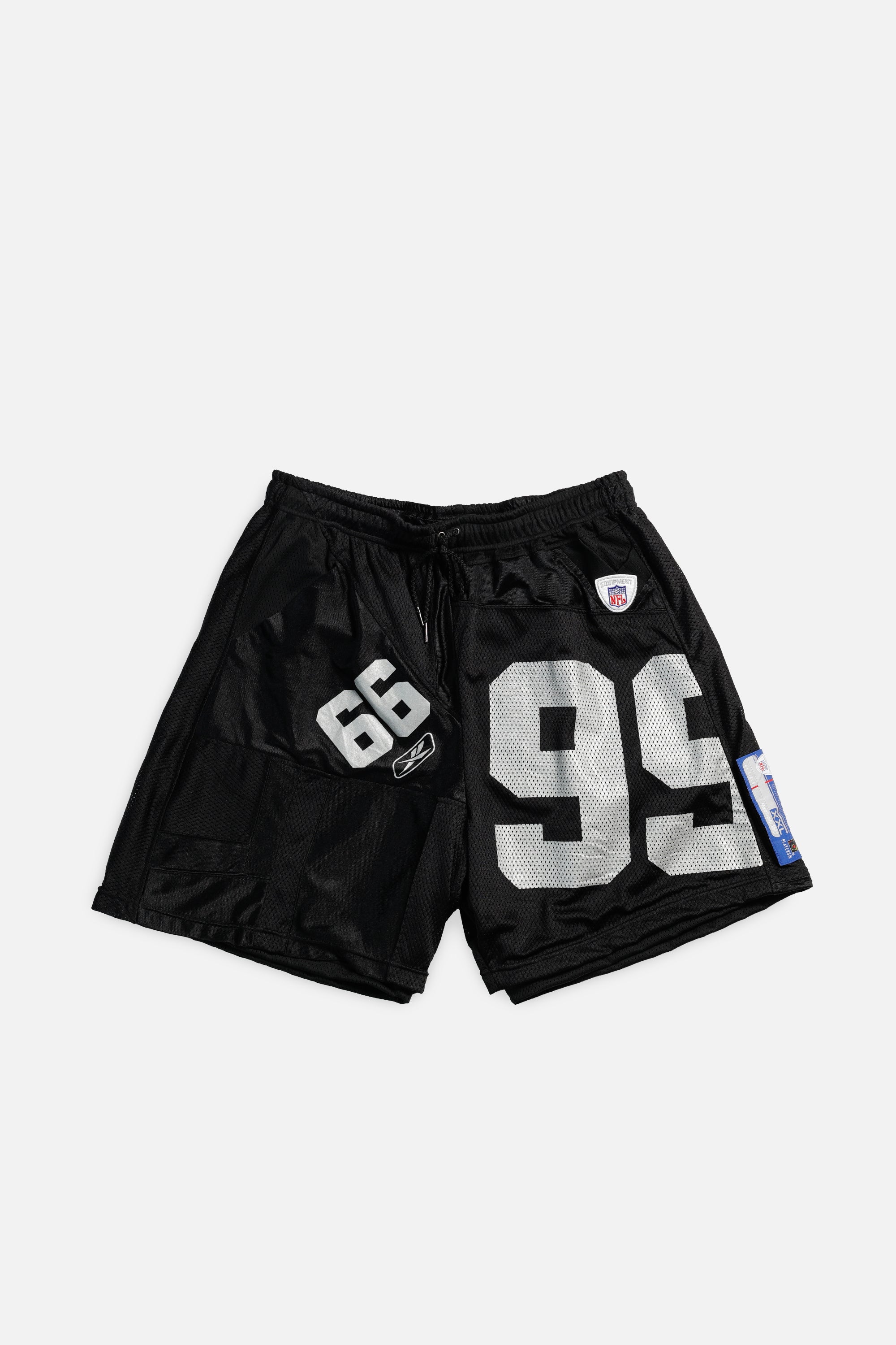 Unisex Rework Oakland Raiders Jersey Shorts - Women's XL - Men's L-SHORTS-NFL-Frankie Collective