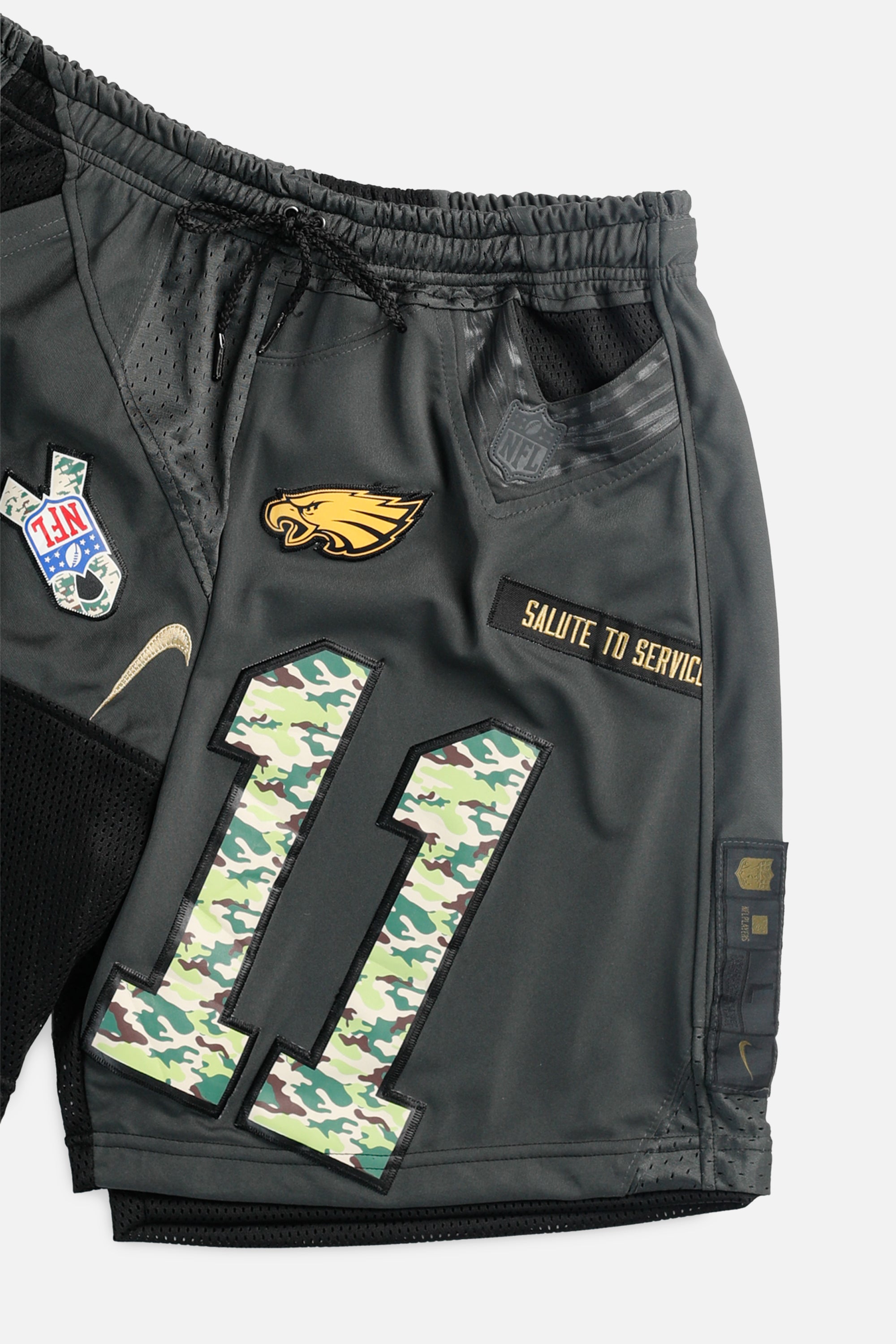 Unisex Rework Philadelphia Eagles NFL Jersey Shorts - M-BOTTOMS-NFL-Women's M - Men's S-Frankie Collective Rare Vintage Streetwear Reworks