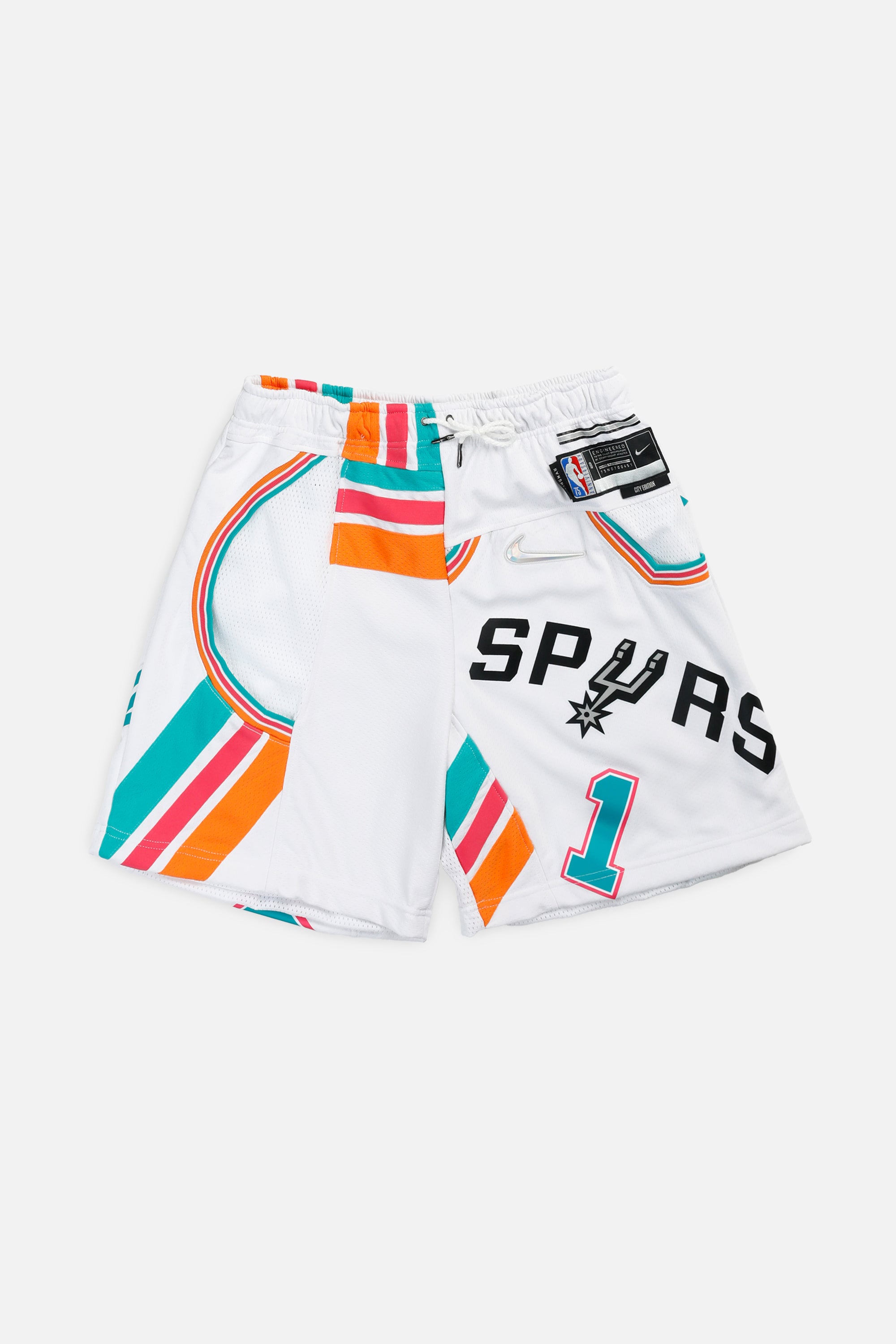 Unisex Rework San Antonio Spurs NBA Jersey Shorts - S-BOTTOMS-NBA-Women's S - Men's XS-Frankie Collective Rare Vintage Streetwear Reworks