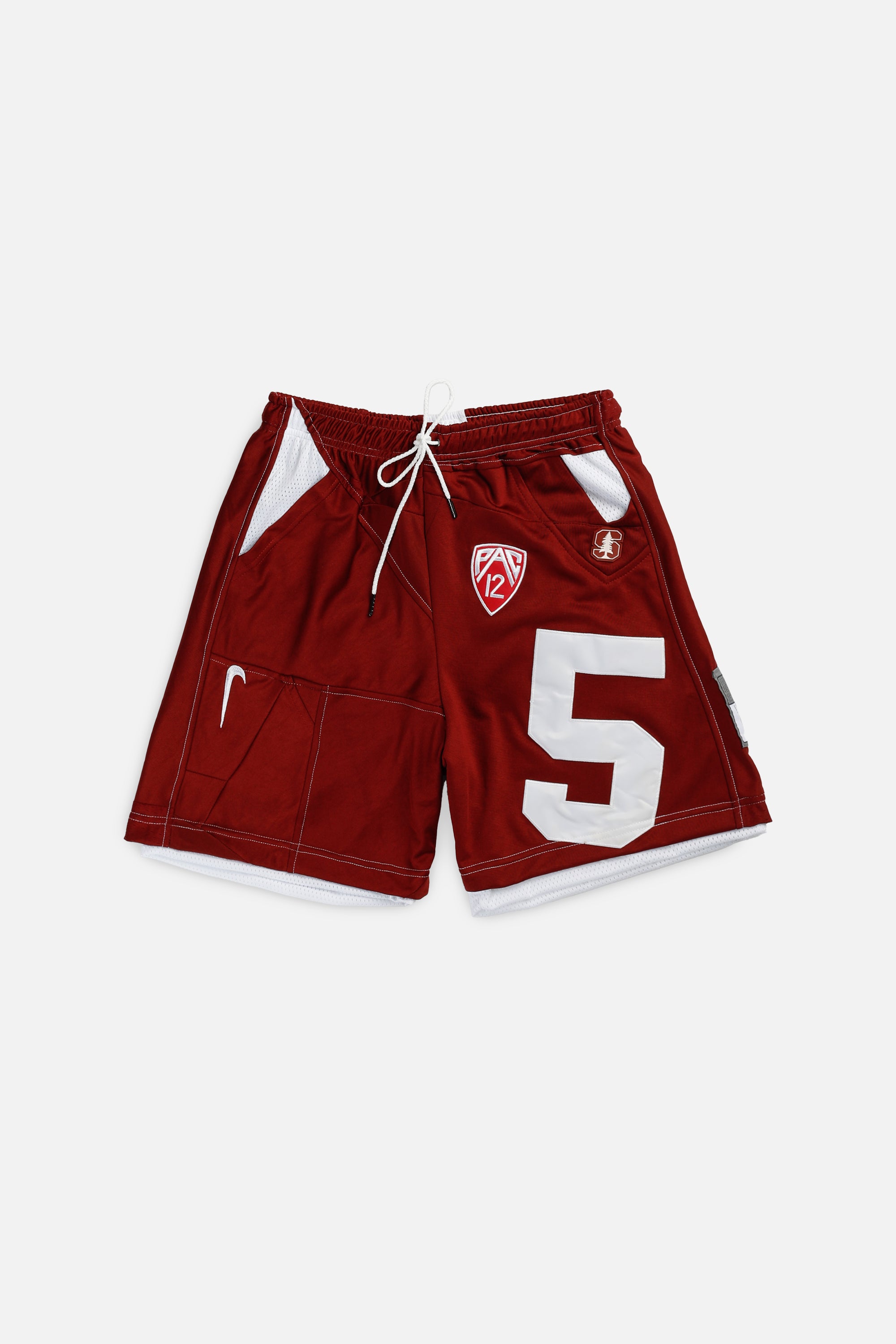 Unisex Rework Stanford Cardinals NCAA Jersey Shorts - S-BOTTOMS-NCAA-Women's S - Men's XS-Frankie Collective Rare Vintage Streetwear Reworks