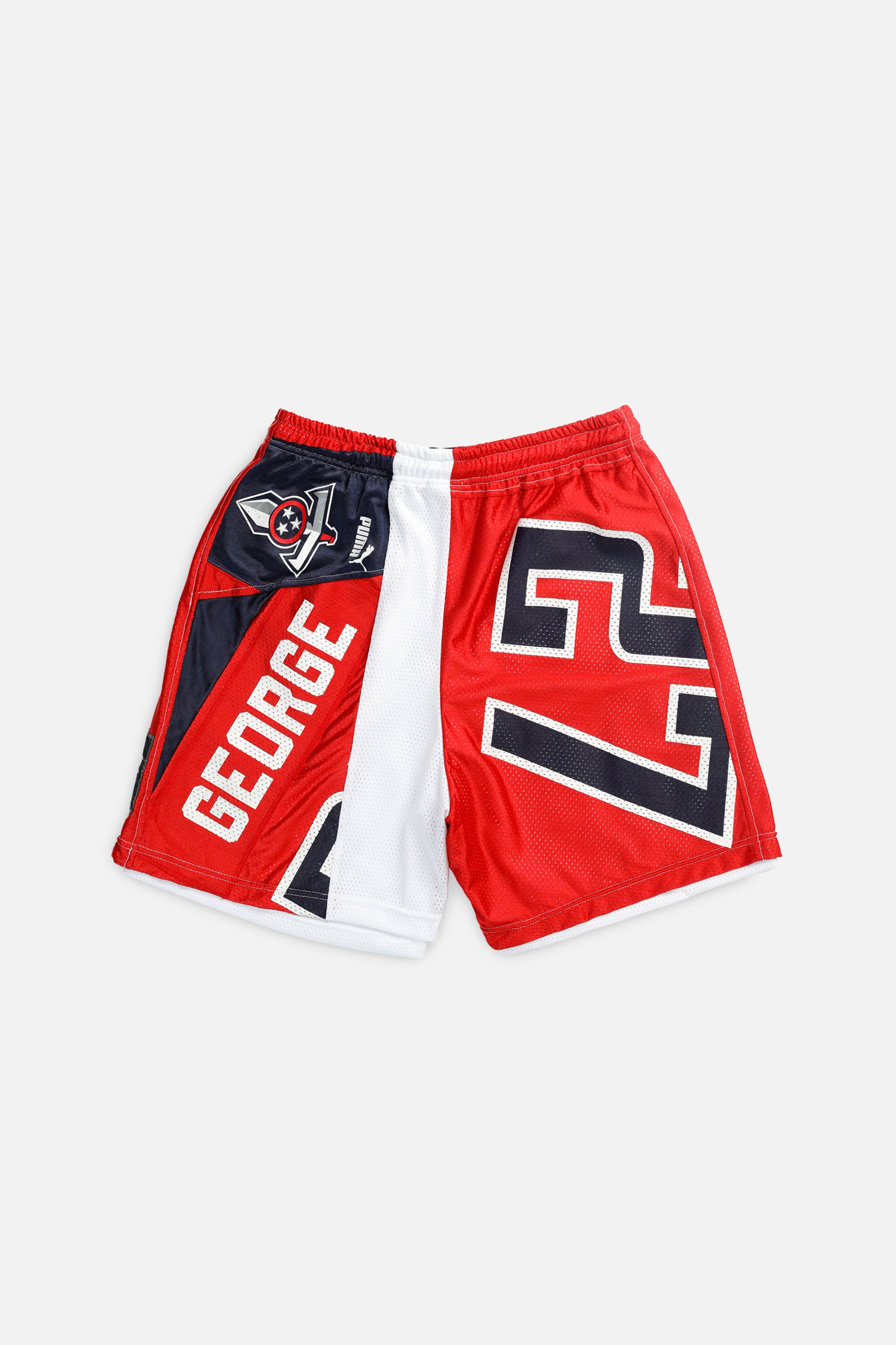 Unisex Rework Tennessee Titans NFL Jersey Shorts - L-BOTTOMS-NFL-Women's L - Men's M-Frankie Collective Rare Vintage Streetwear Reworks