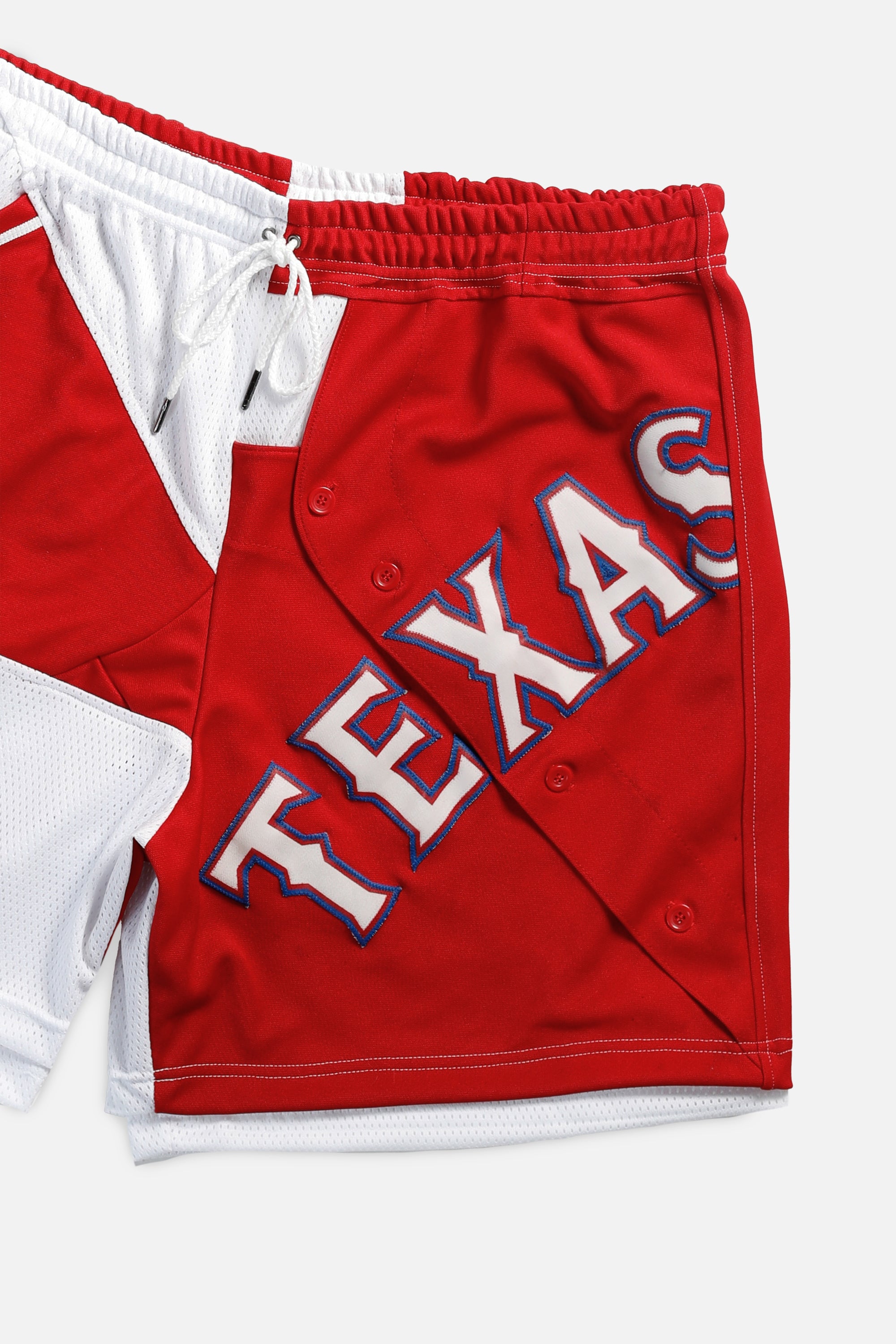 Unisex Rework Texas Rangers MLB Jersey Shorts - Women's XXL - Men's XL-SHORTS-MLB-Frankie Collective