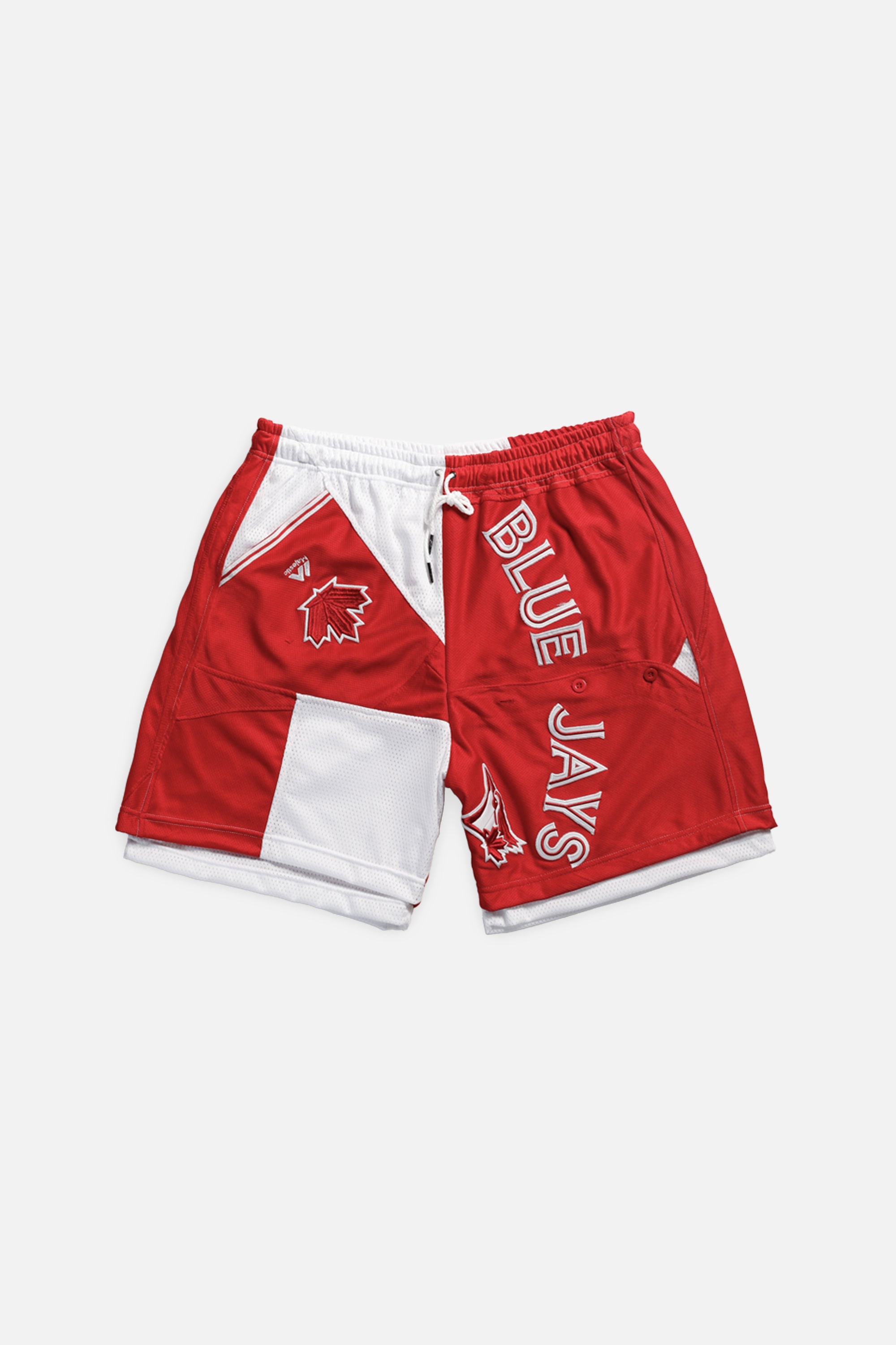 Unisex Rework Toronto Blue Jays MLB Jersey Shorts - XL-BOTTOMS-MLB-Women's XL - Men's L-Frankie Collective Rare Vintage Streetwear Reworks