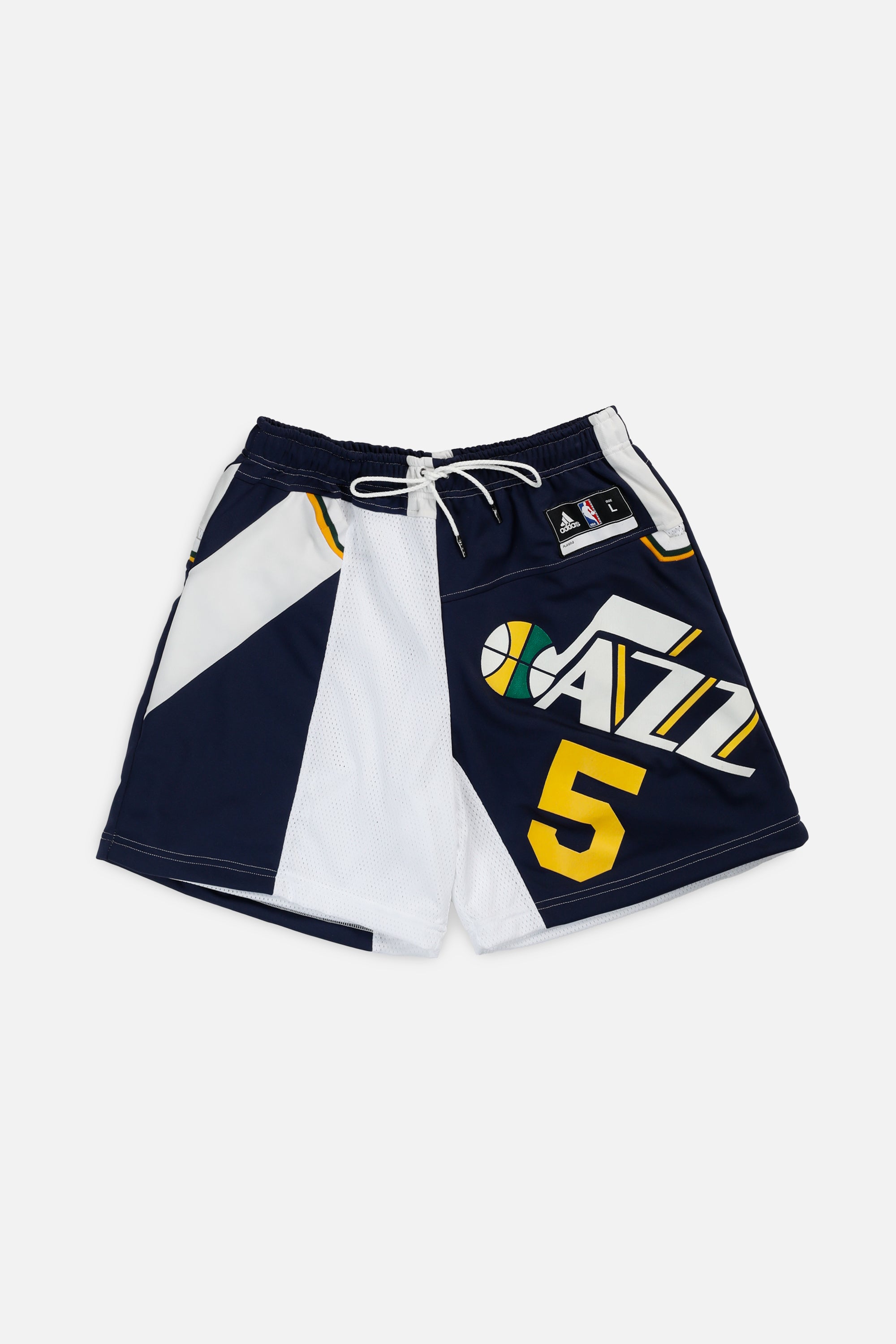 Unisex Rework Utah Jazz NBA Jersey Shorts - L-BOTTOMS-NBA-Women's L - Men's M-Frankie Collective Rare Vintage Streetwear Reworks