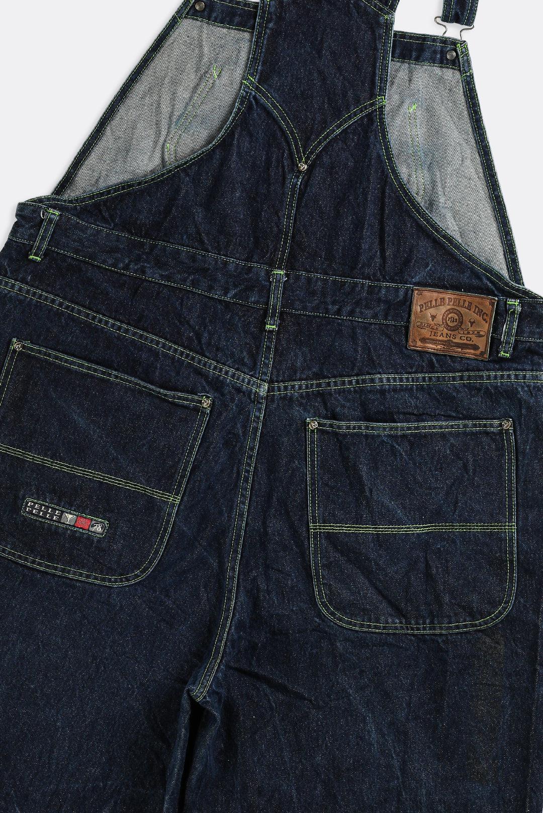 Vintage Pelle Pelle Denim Overalls - W44-BOTTOMS-Pelle Pelle-Frankie Collective Rare Vintage Streetwear Reworks
