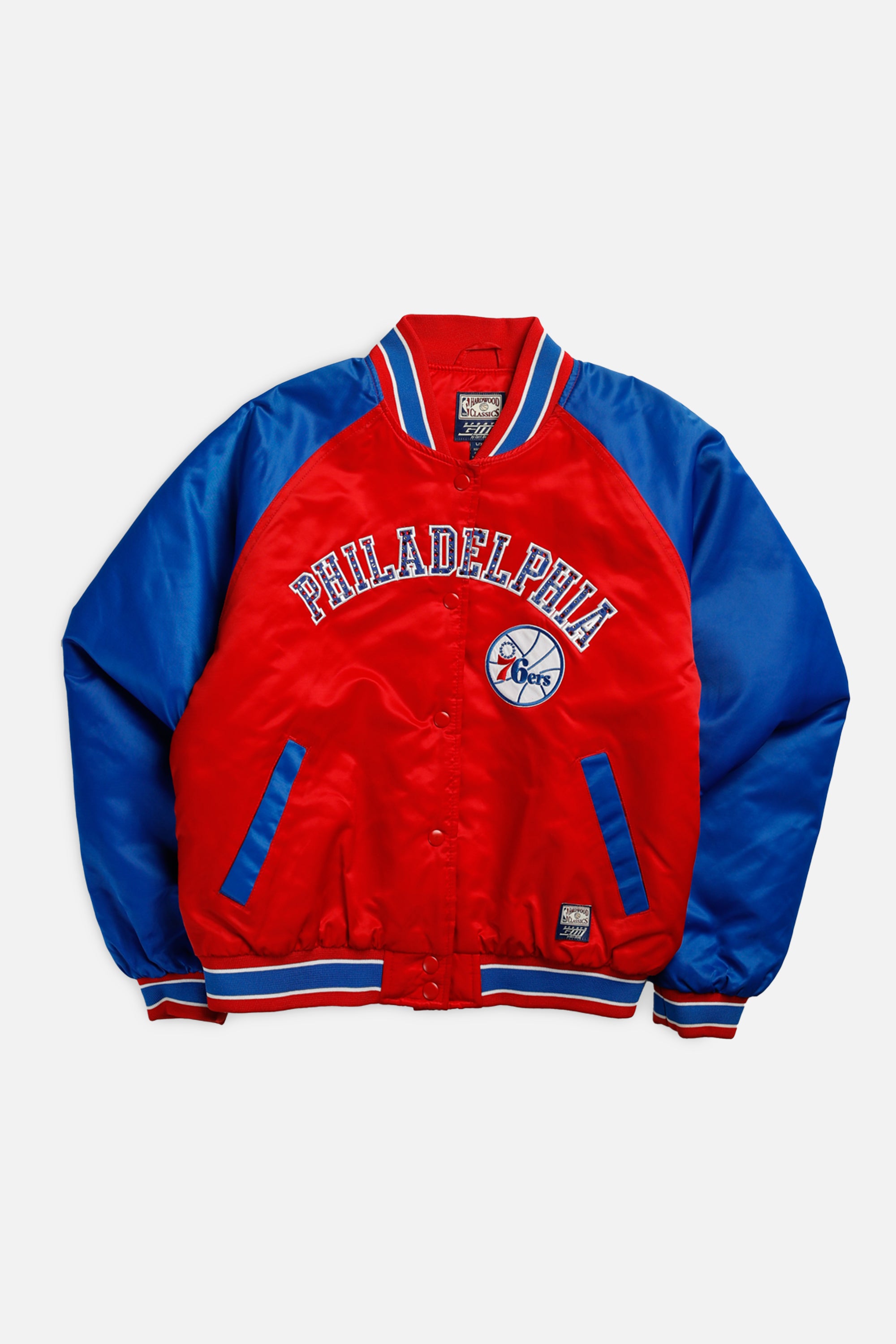 Vintage Philadelphia Sixers NBA Jacket - Women's L-JACKETS-NBA-Women's L-Frankie Collective Rare Vintage Streetwear Reworks