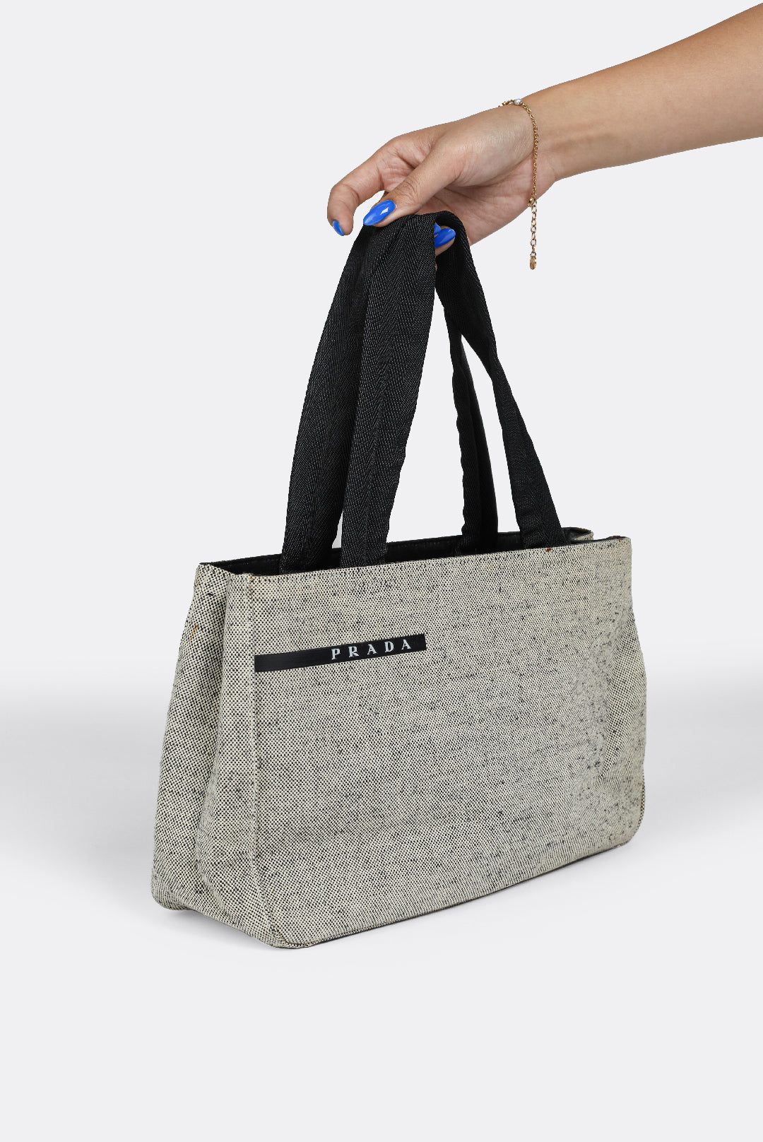 Vintage Prada Linen Tote Bag-BAGS-Prada-Frankie Collective Rare Vintage Streetwear Reworks