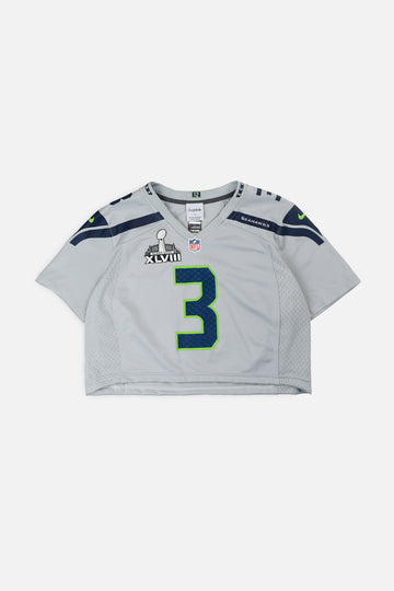 Rework Crop Seattle Seahawks NFL Jersey - L