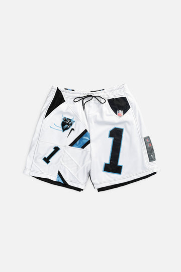 Unisex Rework Carolina Panthers NFL Jersey Shorts - L