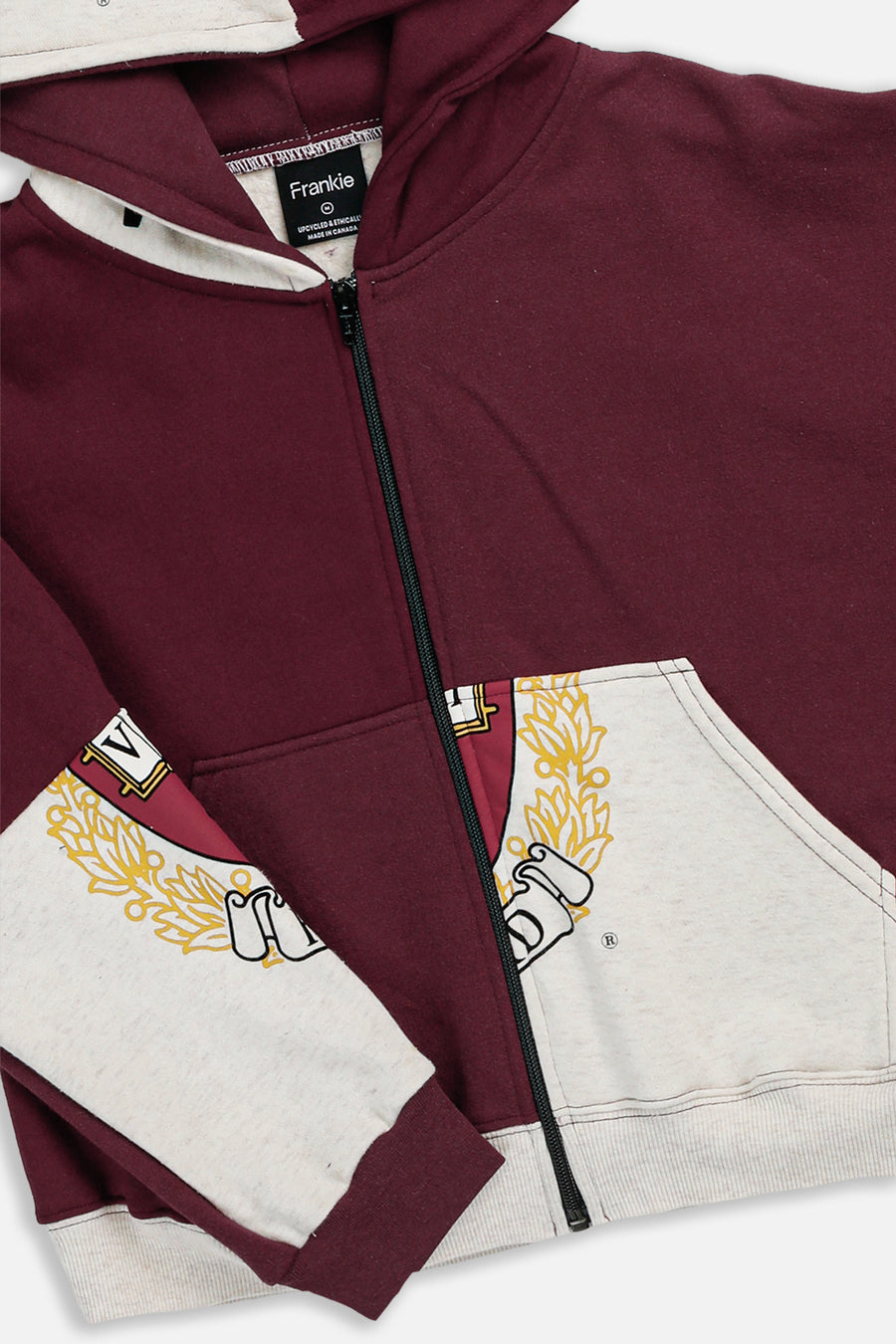 Rework Harvard Crop Zip Hoodie - M