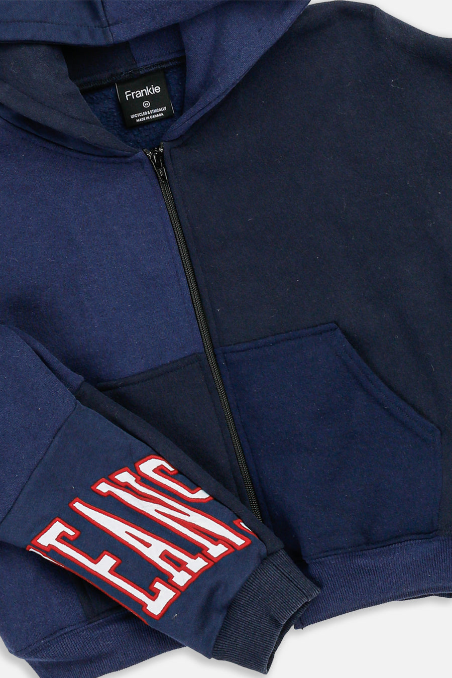 Rework Varsity Crop Zip Hoodie - XS