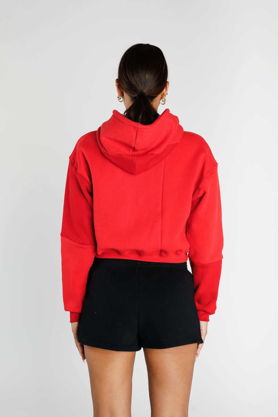 Rework Oxford Crop Zip Hoodie - XS