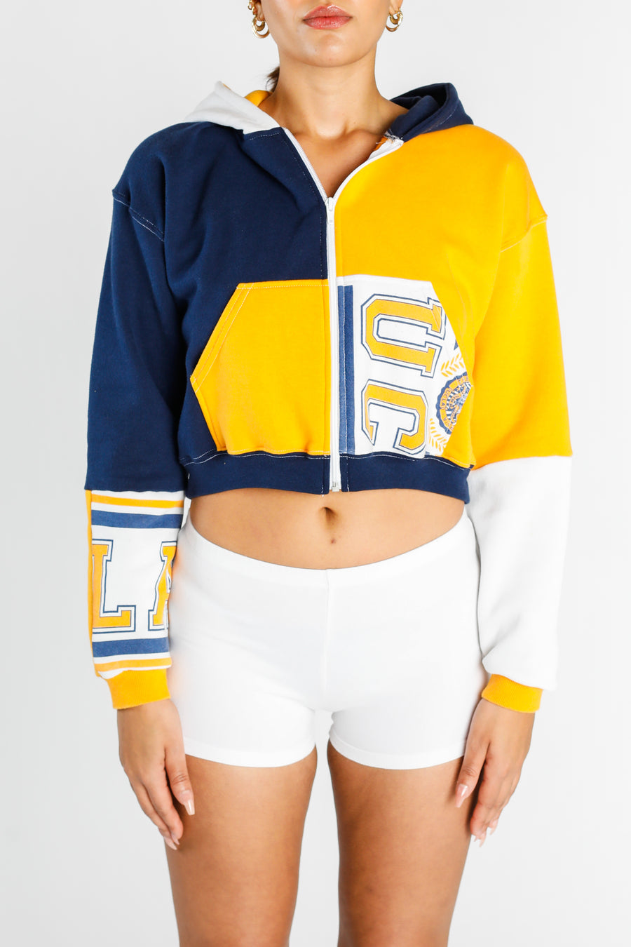 Rework UCLA Crop Zip Hoodie - XS