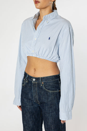 Rework Oxford Cinch Crop Shirt - L