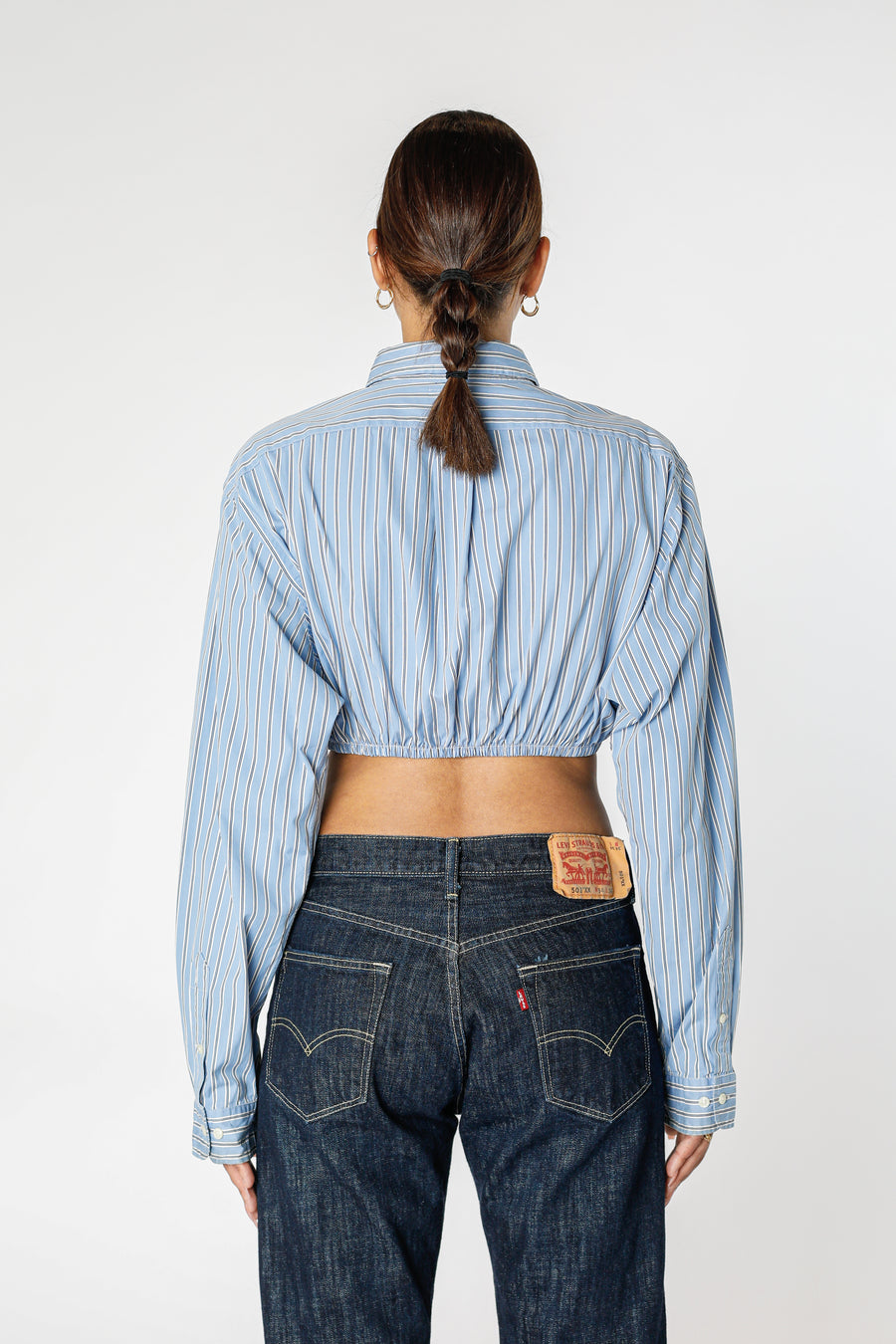 Rework Oxford Cinch Crop Shirt - M