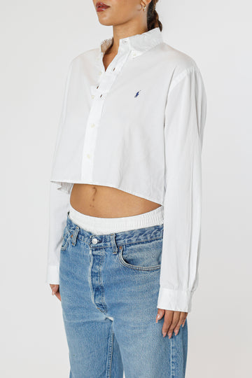 Rework Oxford Crop Shirt - M