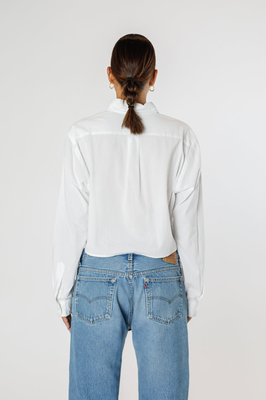 Rework Oxford Crop Shirt - M