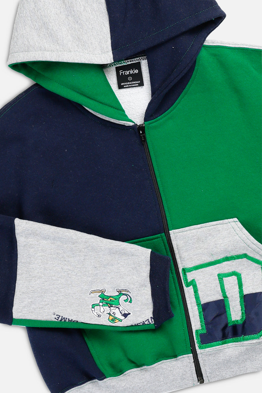 Rework Notre Dame Fighting Irish Crop Zip Hoodie - S