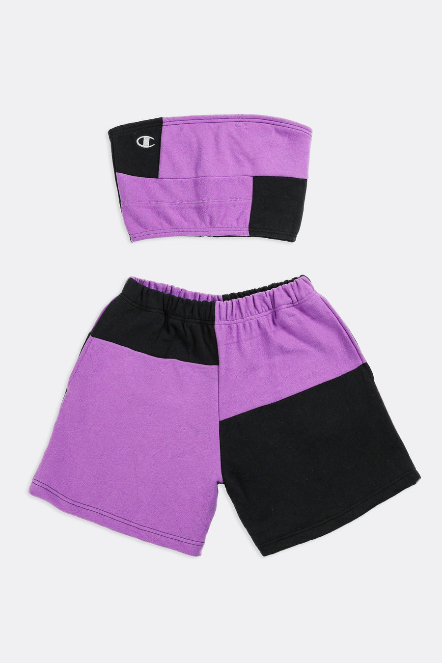 Rework Champion Patchwork Sweatshorts Set - S