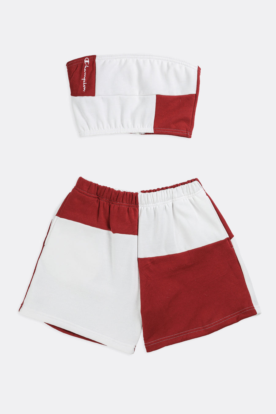 Rework Champion Patchwork Sweatshorts Set - M