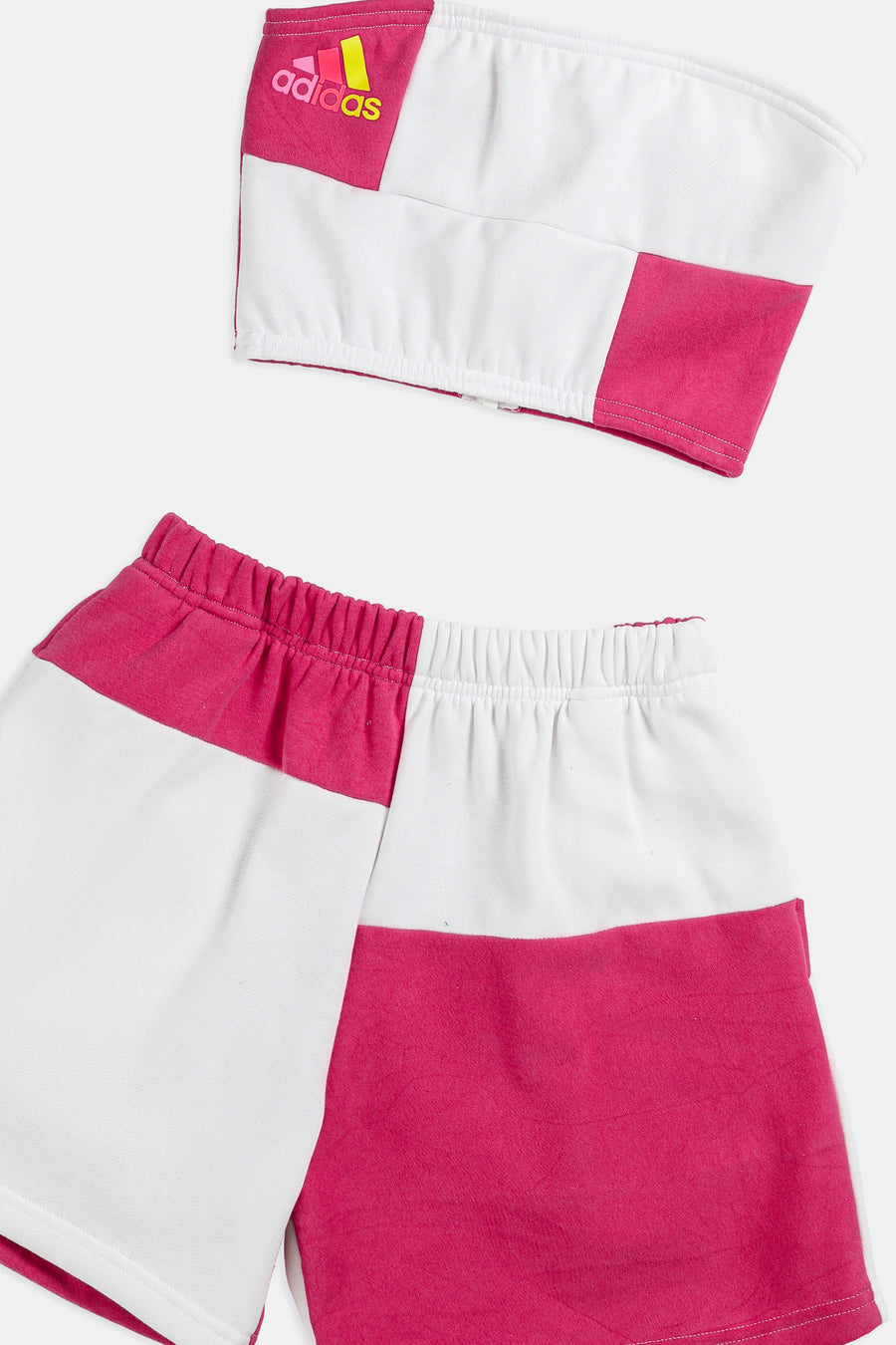 Rework Adidas Patchwork Sweatshorts Set - XS