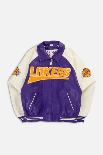 Vintage LA Lakers NBA Faux Leather Jacket - S