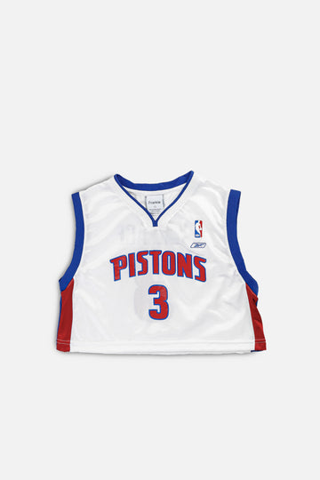 Rework Detroit Pistons NBA Crop Jersey - S