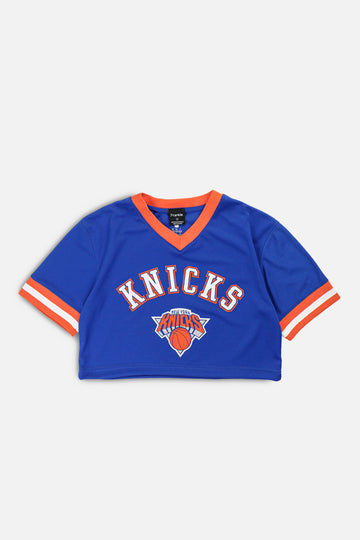 Rework NY Knicks NBA Crop Jersey - S