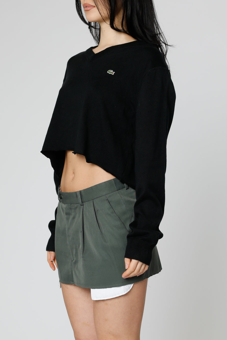 Rework Crop Knit Sweater - XL