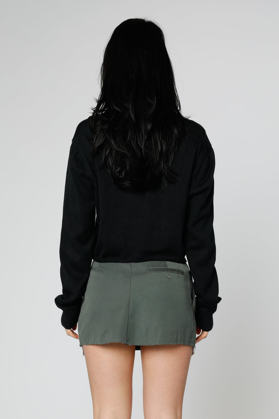 Rework Crop Knit Sweater - XL