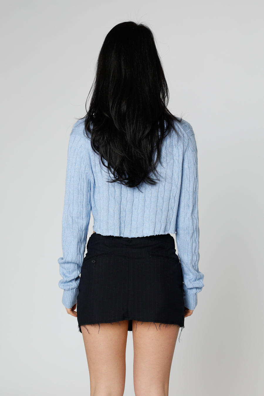 Rework Crop Knit Sweater - M