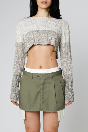 Rework Crop Knit Sweater - XS