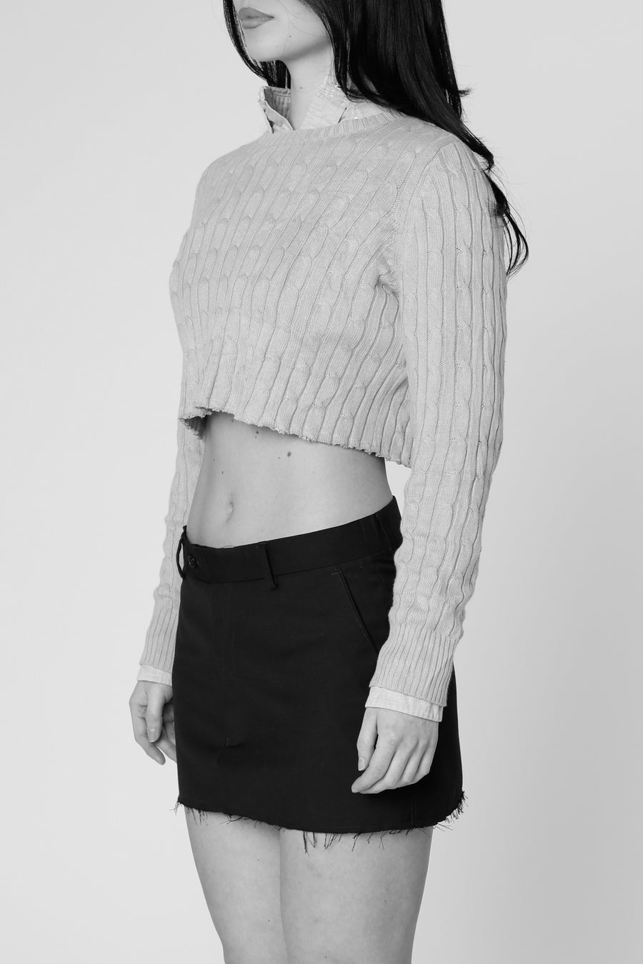 Rework Crop Knit Sweater - XXL