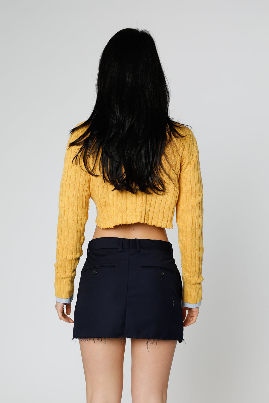 Rework Crop Knit Sweater - S, M