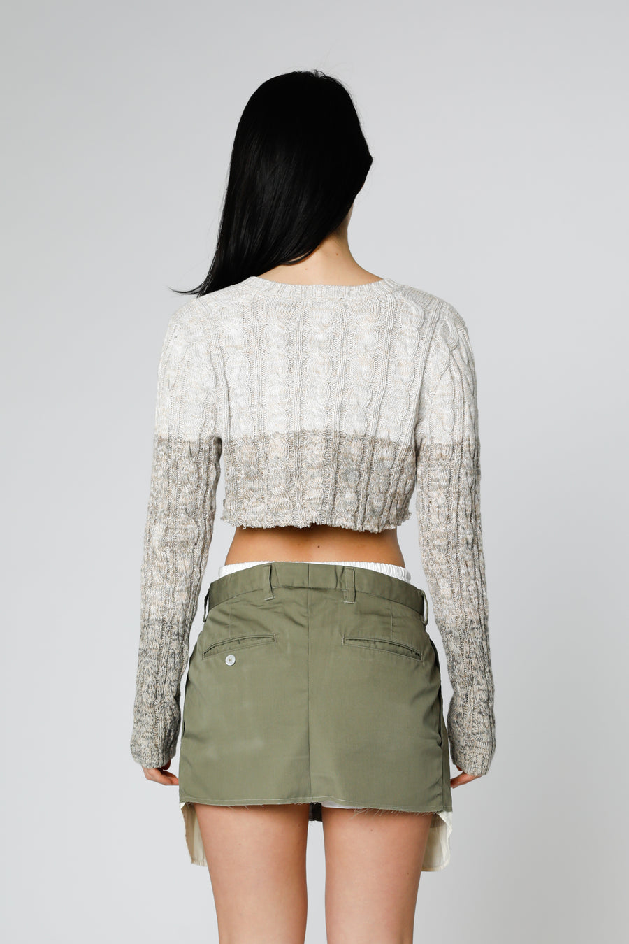 Rework Crop Knit Sweater - XS