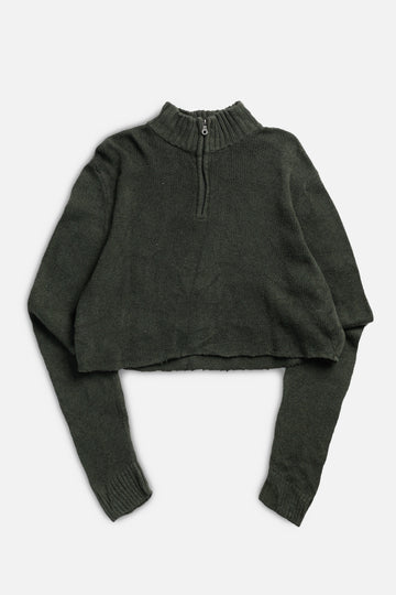 Rework Crop Knit Sweater - L