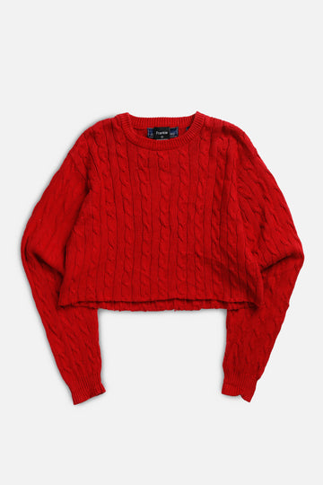 Rework Crop Knit Sweater - XL