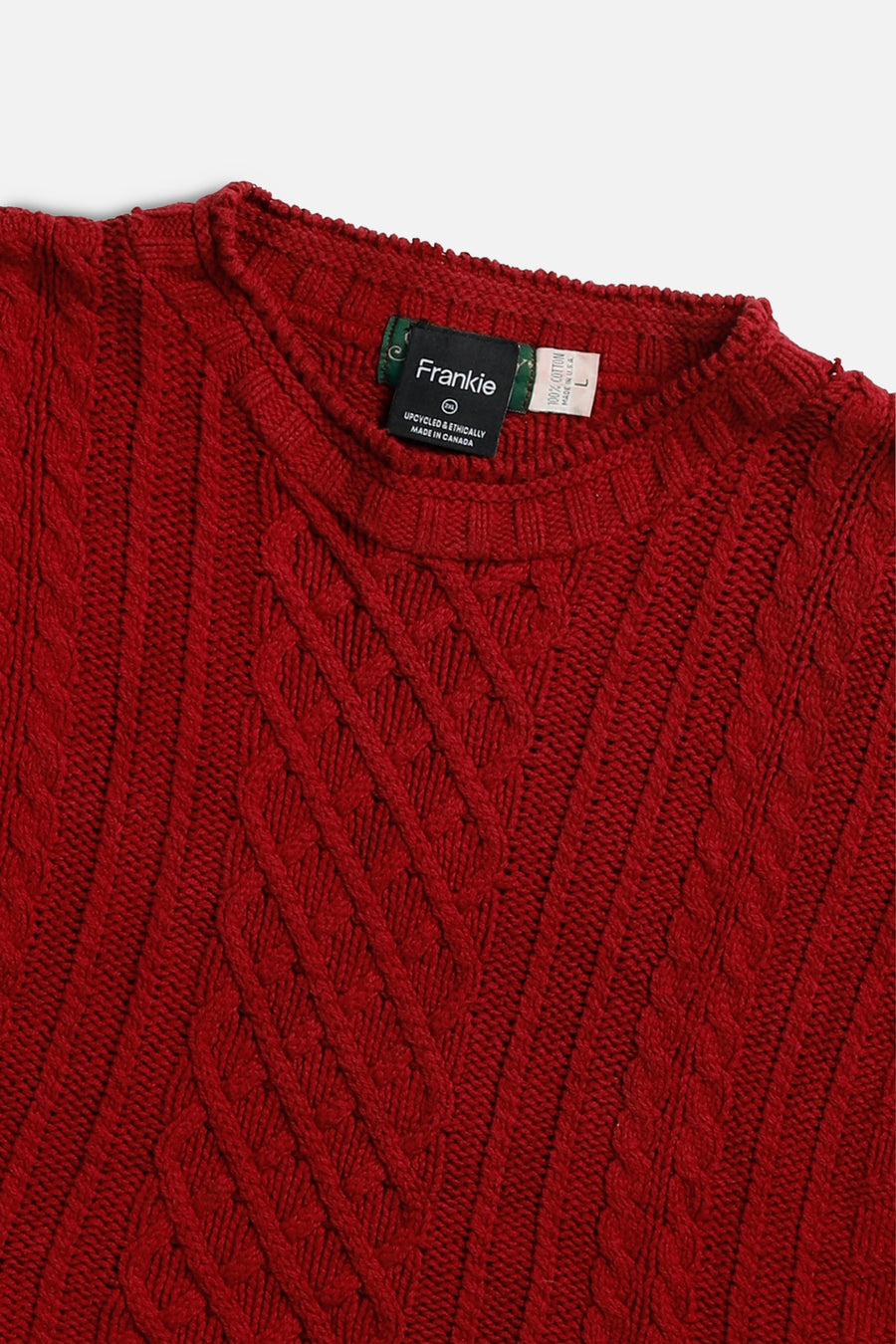 Rework Crop Knit Sweater - XXL