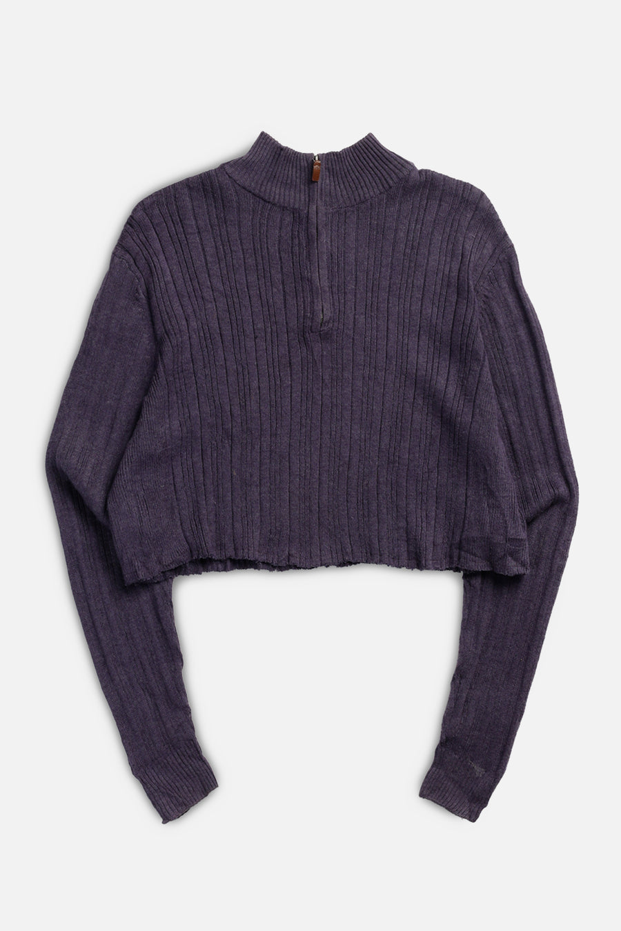 Rework Crop Knit Sweater - L