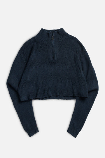 Rework Crop Knit Sweater - L