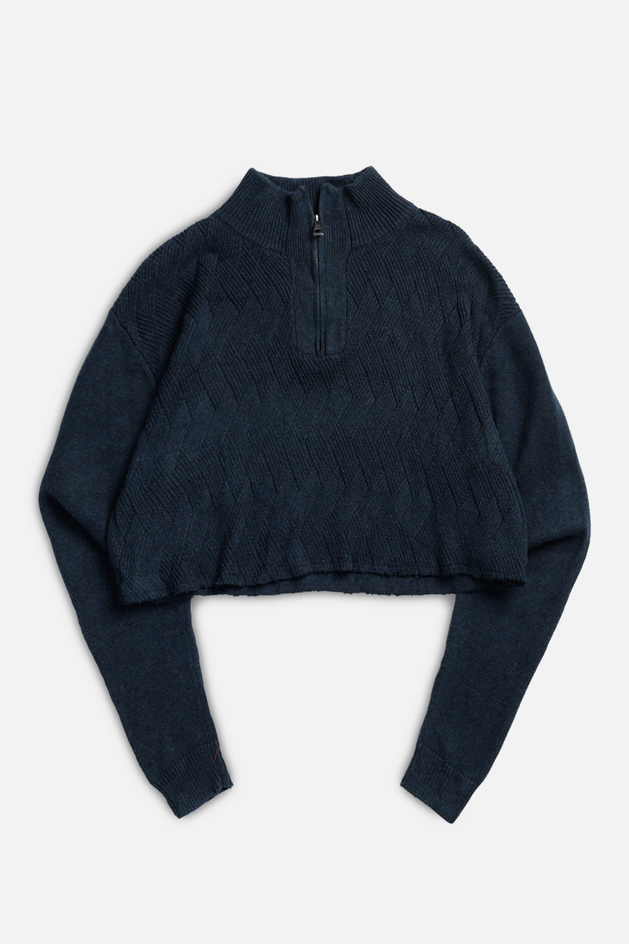 Rework Crop Knit Sweater - L