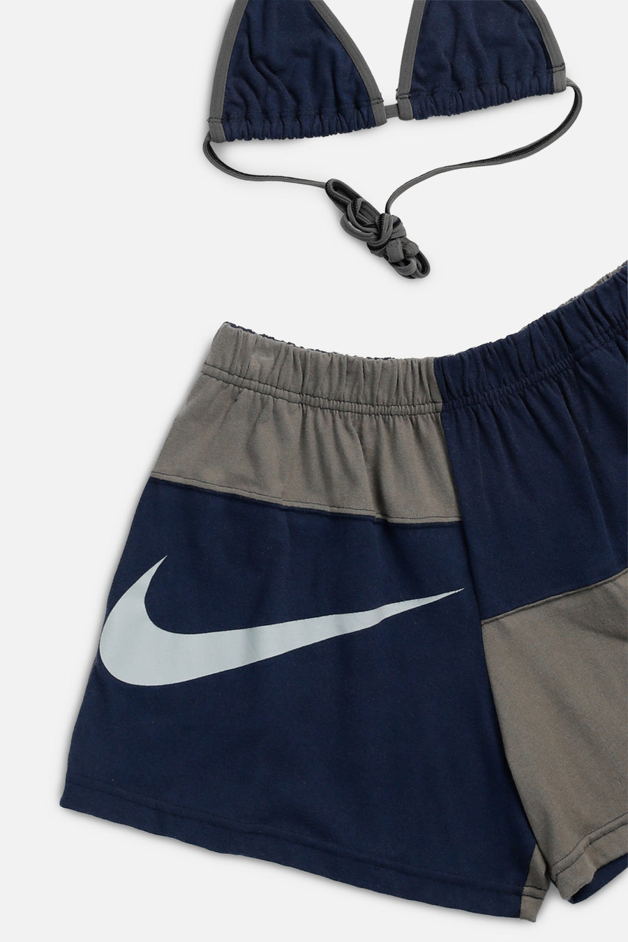 Rework Nike Patchwork Tee Shorts Set - S