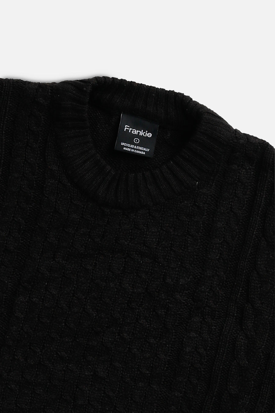 Rework Crop Knit Sweater - L