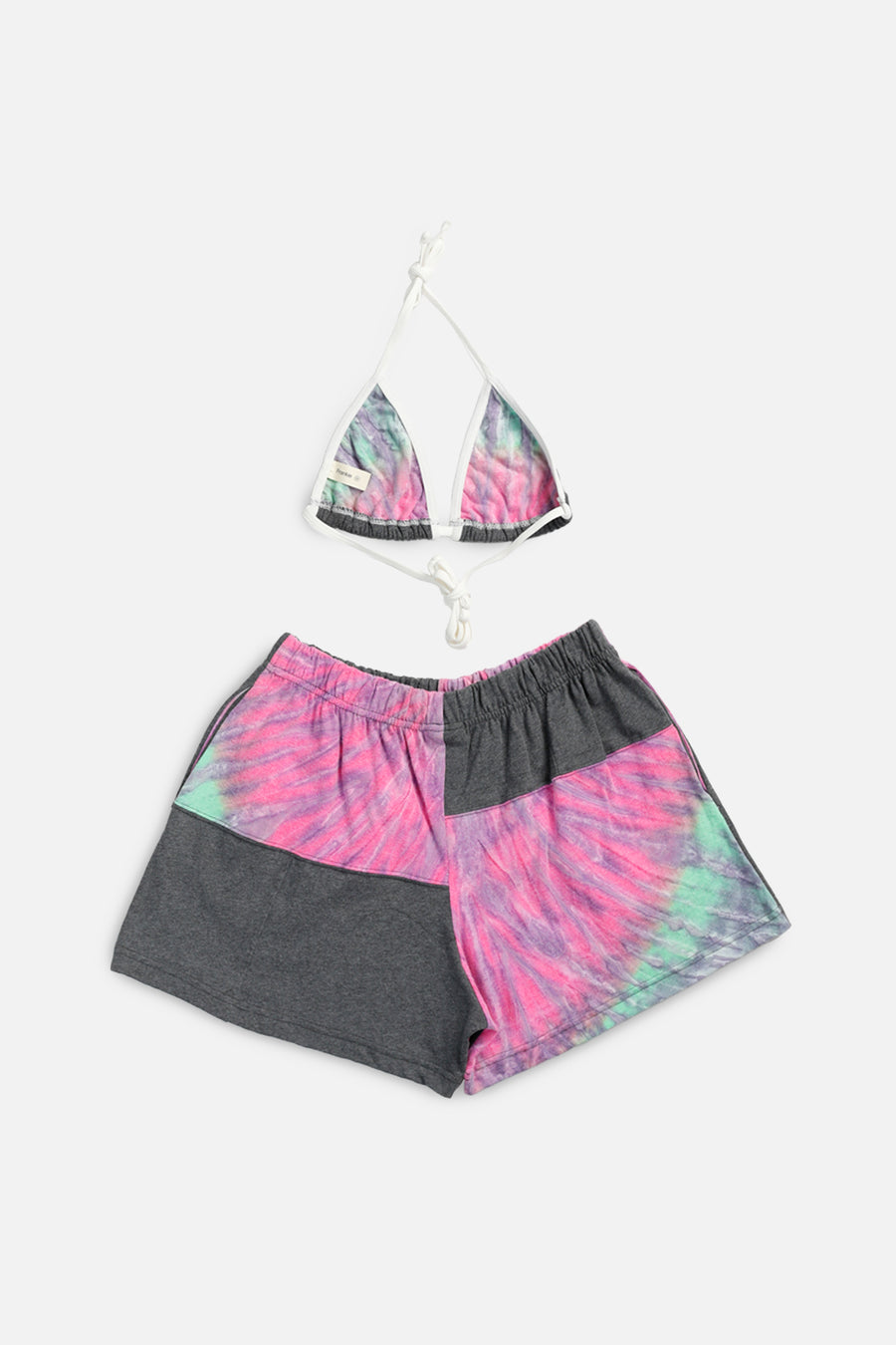 Rework Nike Patchwork Tee Shorts Set - M