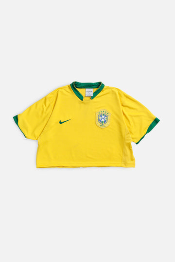 Rework Crop Brazil Soccer Jersey - XL