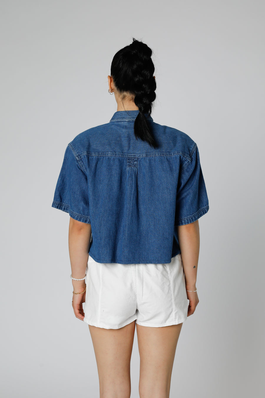 Rework Chambray Waist Crop - M