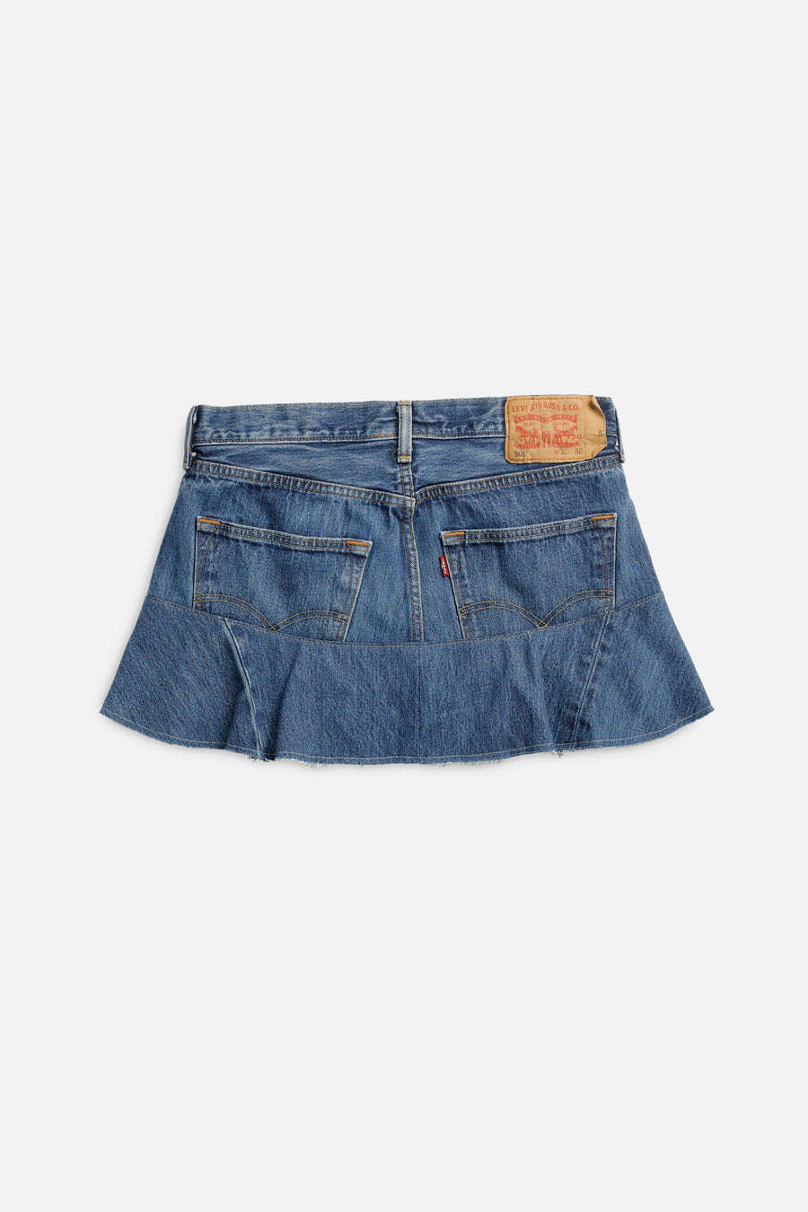 Rework Denim Flounce Skirt - M