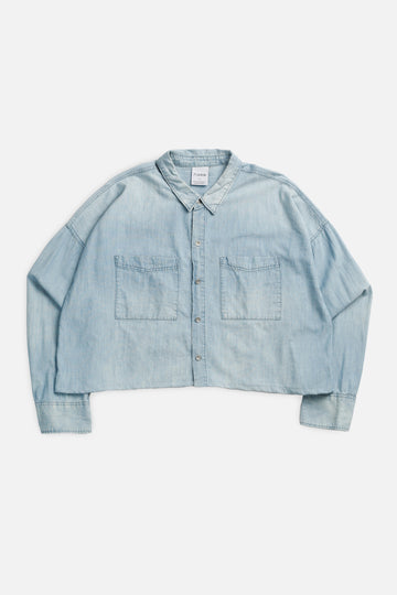 Rework Chambray Waist Crop - L